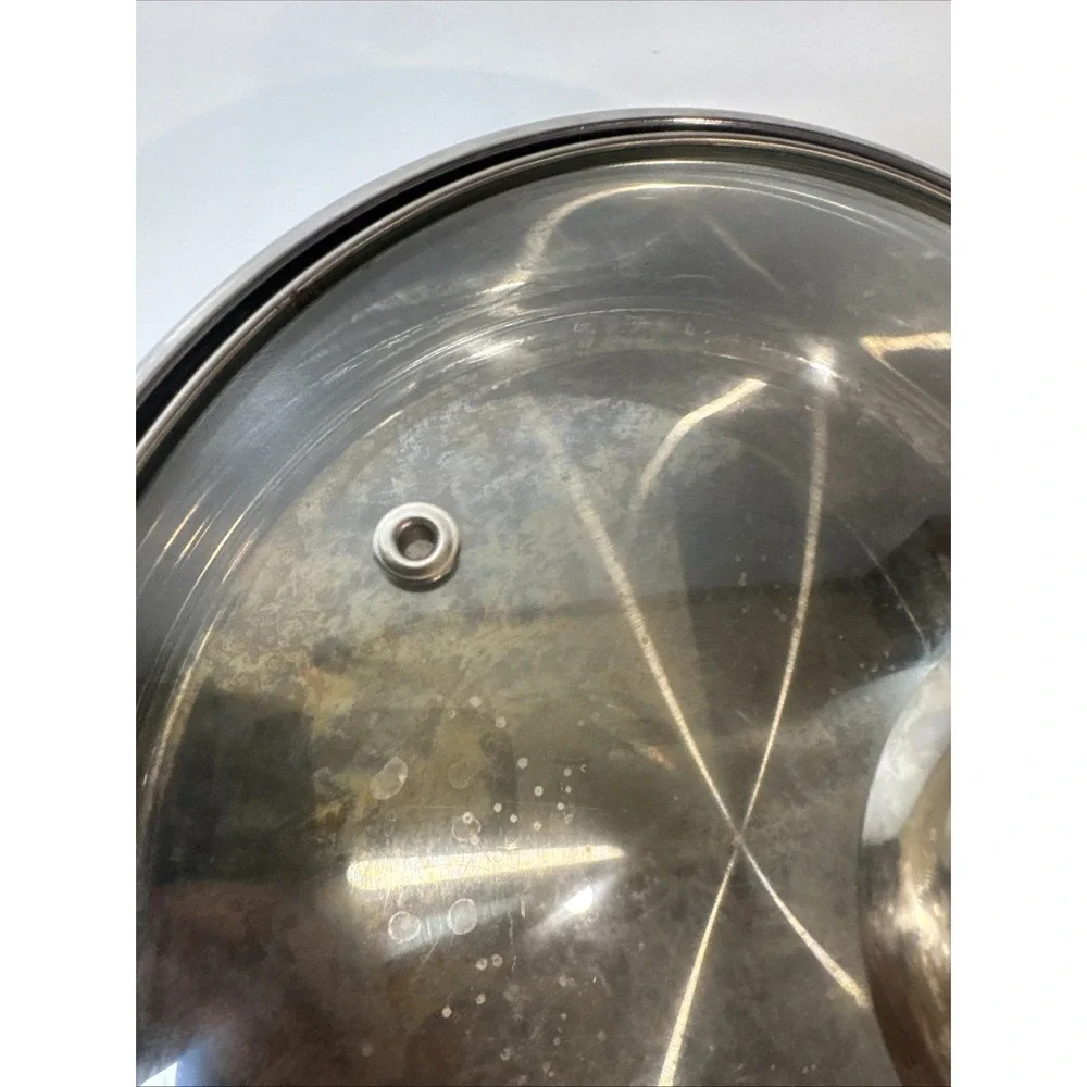 Professional Quality Stainless Steel Sautee Fry Pan 10in  Costco Disc glass lid